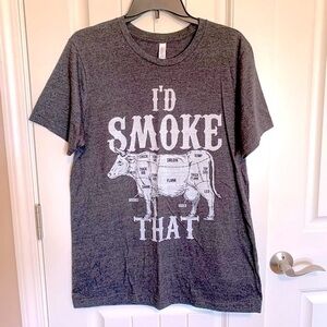 Bella Canvas I’d Smoke That Gray Funny Tshirt Size Large